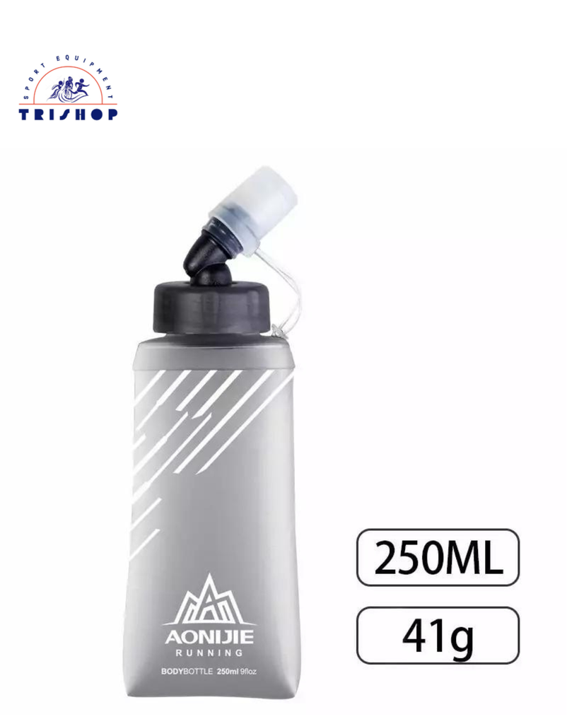 Bình Nước Mềm Màu Xám Aonijie Có nắp SD21