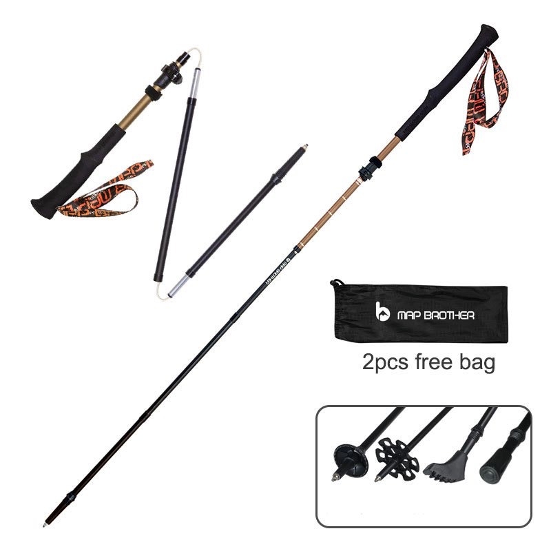Gậy chạy địa hình Hợp Kim Nhôm Map Brother có thể điều chỉnh được 110cm-130cm