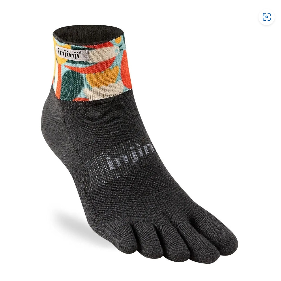 Tất xỏ ngón chạy bộ Inijinji Artist Designed Trail Midweight Mini - Crew