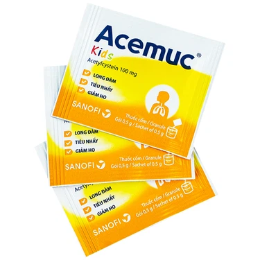 Thuốc cốm Acemuc Kids 100mg Sanofi long đàm, tiêu nhầy, giảm ho (30 gói x 0.5g)