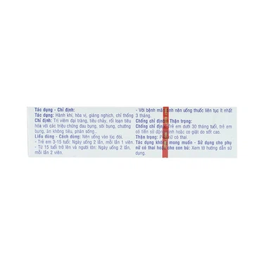 Thuốc Đại Tràng Nhất Nhất điều trị viêm đại tràng, tiêu chảy, rối loạn tiêu hóa (2 vỉ x 10 viên)