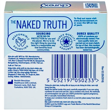 Bao cao su Durex Invisible Extra Thin Extra Sensitive siêu mỏng, vừa vặn và ôm sát (3 cái)