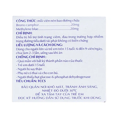 Thuốc TanaMisolblue Thành Nam điều trị hỗ trợ viêm, đau trong nhiễm trùng đường tiểu (10 vỉ x 10 viên)