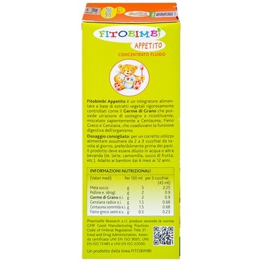 Dung dịch Fitobimbi Appetito hỗ trợ tăng cường tiêu hóa (200ml)