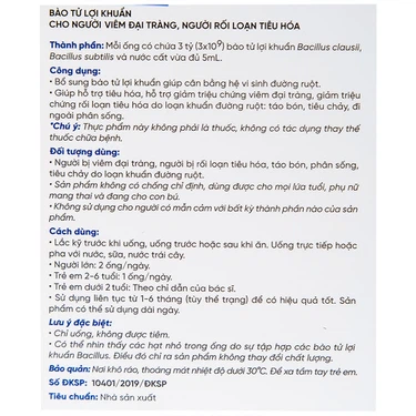 Dung dịch LiveSpo Colon bổ sung vi sinh vật có lợi, kích thích và tăng cường tiêu hóa (10ống x 5ml)