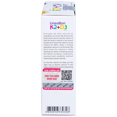 Dung dịch LineaBon K2+D3 ErgoPharm hỗ trợ bổ sung Vitamin (10ml)