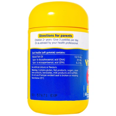 Viên nhai Nature's Way Kids Smart Vita Gummies Omega-3 DHA Fish Oil hỗ trợ tăng cường sức khỏe (60 viên)