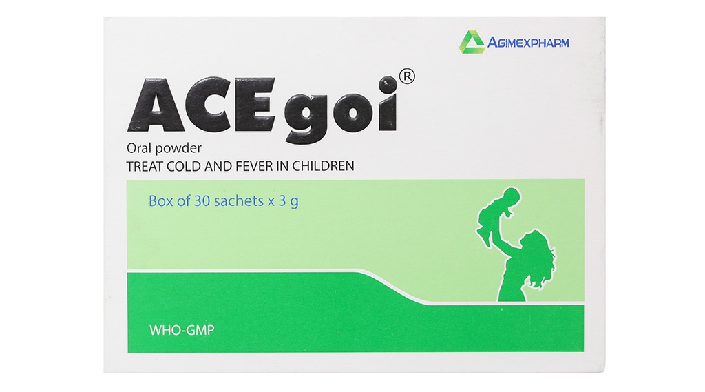 Thuốc cốm ACEgoi trị sốt, ho, sổ mũi, nhức đầu (30 gói x 3g)