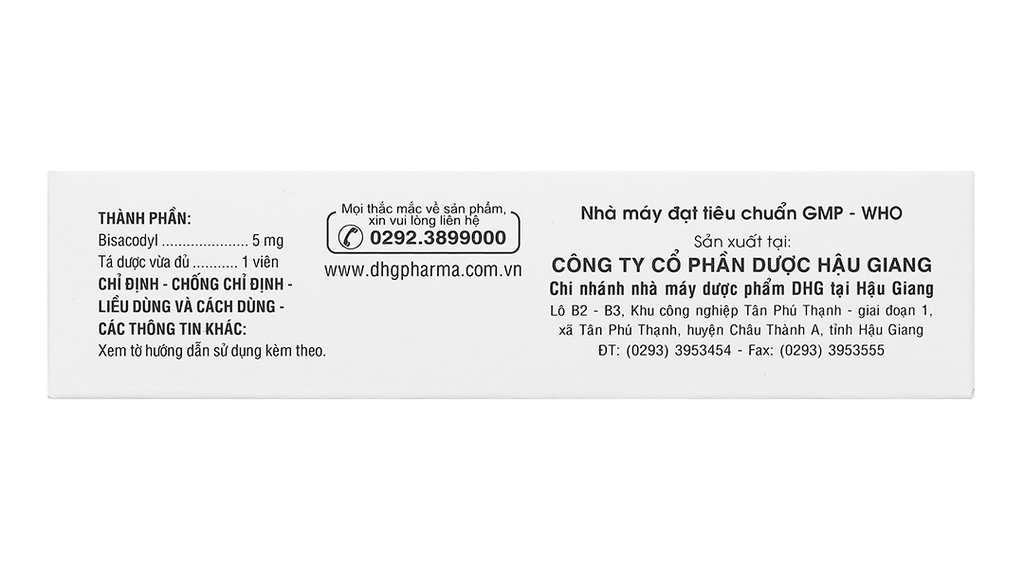 BisacodylDHG 5mg trị táo bón, làm sạch ruột trước và sau phẫu thuật (4 vỉ x 25 viên)