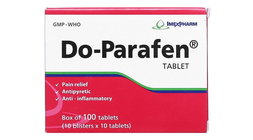 Do-Parafen giảm đau, kháng viêm xương khớp (10 vỉ x 10 viên)