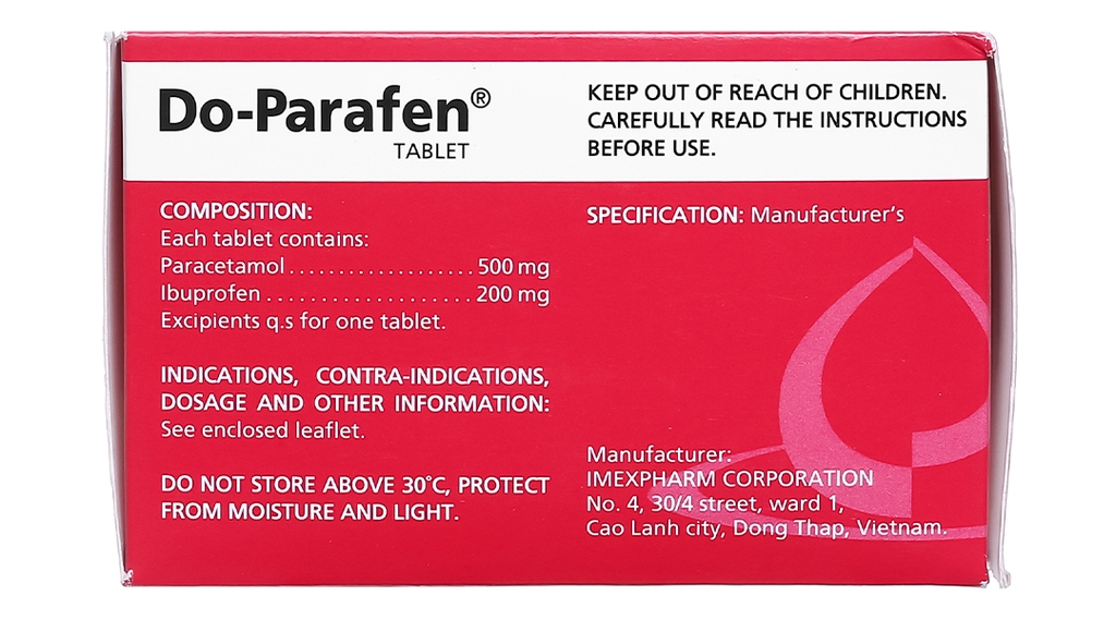 Do-Parafen giảm đau, kháng viêm xương khớp (10 vỉ x 10 viên)