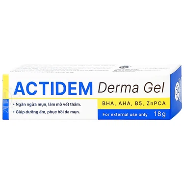 Gel Actidem Derma giúp ngăn ngừa mụn, làm mờ vết thâm (18g)
