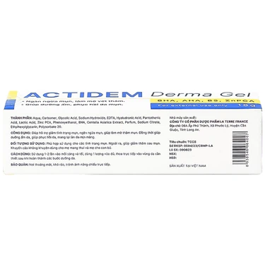 Gel Actidem Derma giúp ngăn ngừa mụn, làm mờ vết thâm (18g)