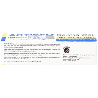 Gel Actidem Derma giúp ngăn ngừa mụn, làm mờ vết thâm (18g)
