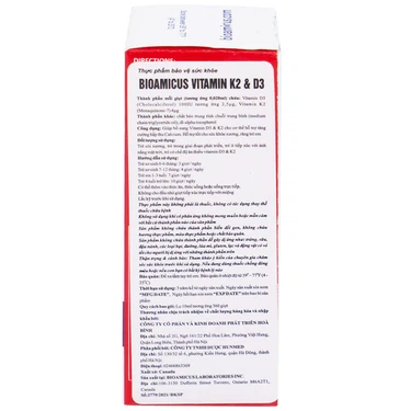 Dung dịch Biomicus For Infants And Children Vitamin K2 And D3 hỗ trợ tốt cho xương, răng của bé (10ml)