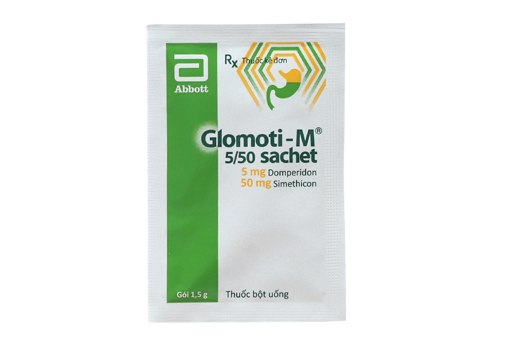 Thuốc bột uống Glomoti-M 5/50 Sachet trị triệu chứng nôn và buồn nôn (12 gói x 1.5g)