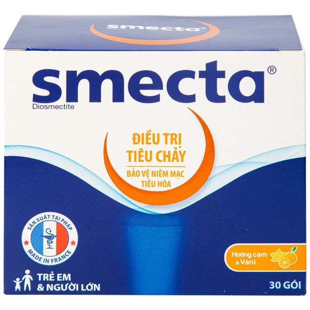 Thuốc bột pha hỗn dịch uống Smecta vị cam điều trị tiêu chảy (30 gói x 3g)