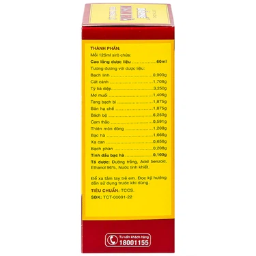 Siro ho bổ phế Nam Hà Chỉ Khái Lộ điều trị ho cảm mạo, ho gió, ho khan (125ml)