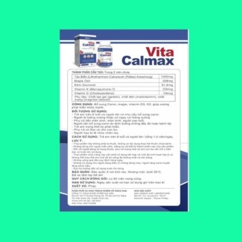 Vita Calmax (hộp 60 viên)- bổ sung canxi từ tảo biển