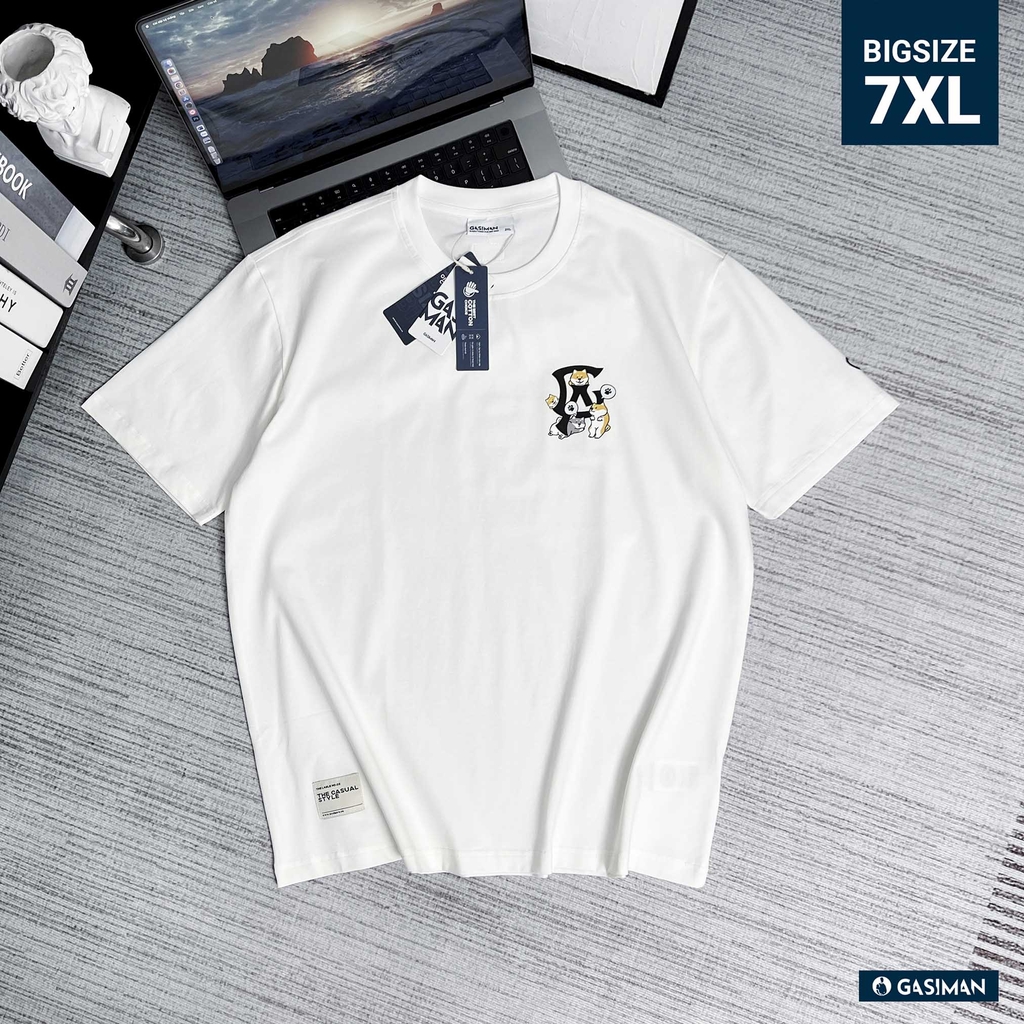 Áo Thun Gasi Trắng 3 chú Chó