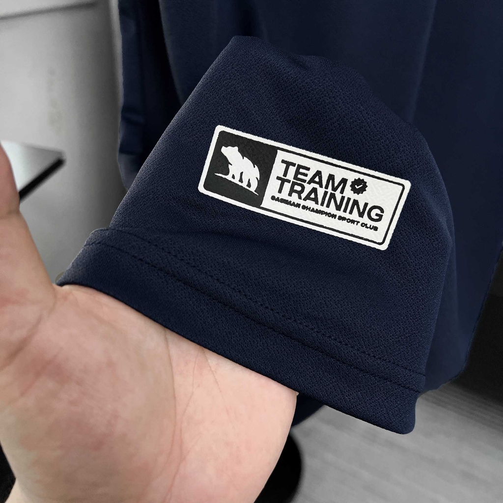 Áo thun Thể thao Big size Phối viền vai Màu Xanh đen