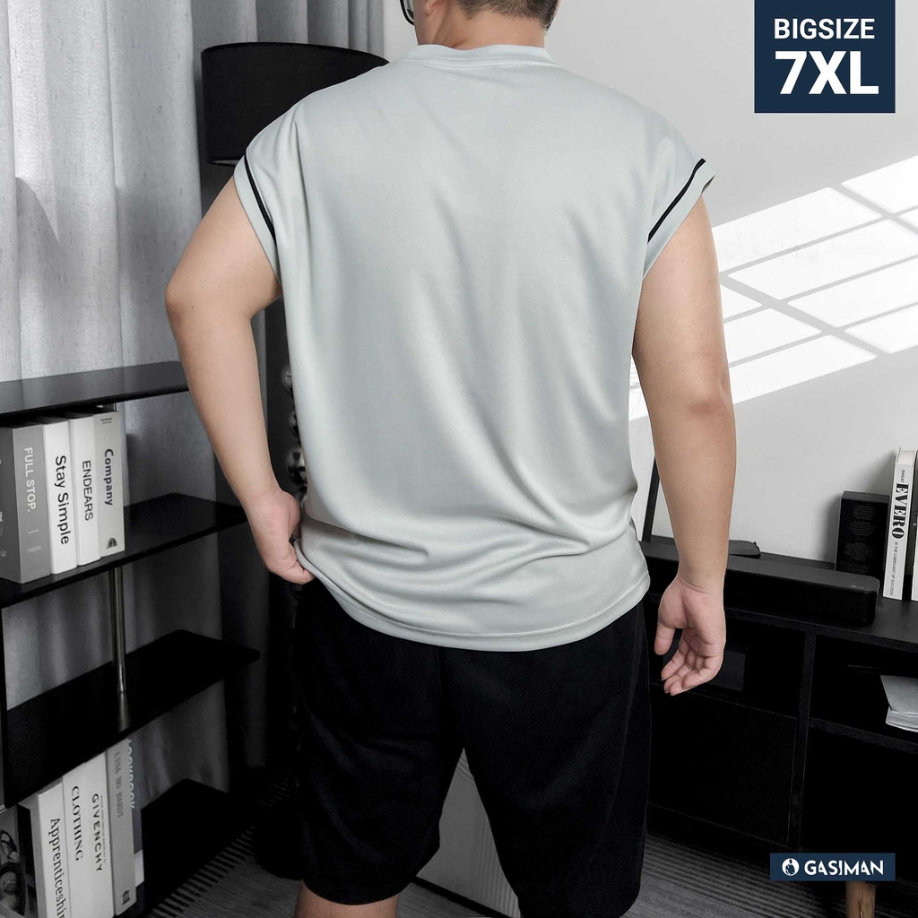 Áo thun ba lỗ Phối Viền Tay Xám