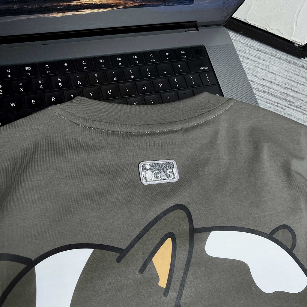 Áo thun Gasi Xám xi măng Chó Cute