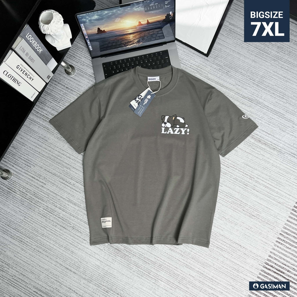 Áo thun Gasi Xám xi măng Chó Cute