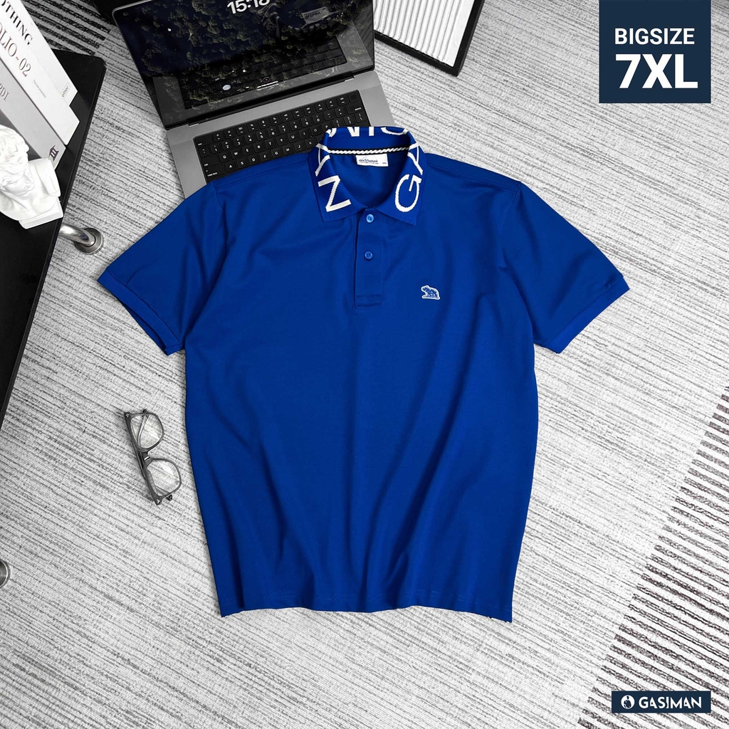 Áo Polo Cổ Chữ GASI Xanh Dương