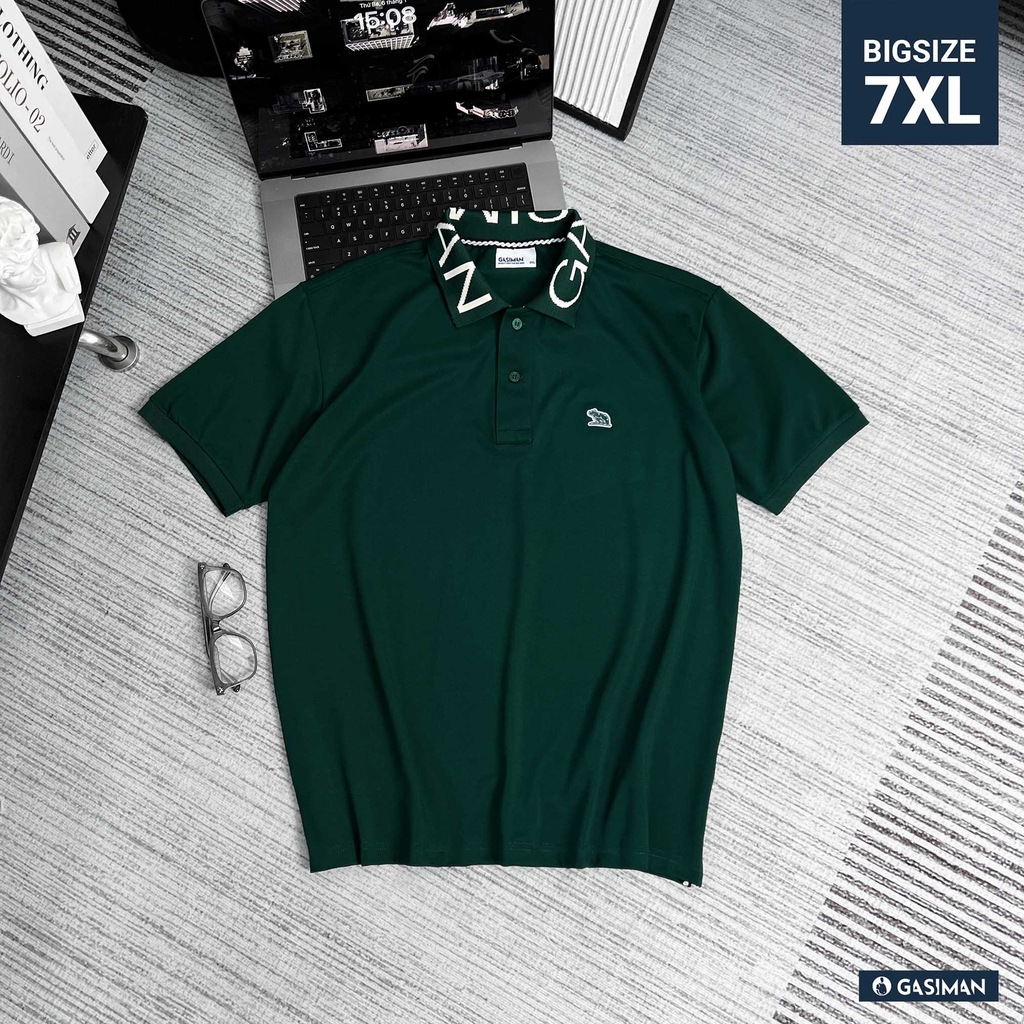 Áo Polo Cổ Chữ GASI Xanh Rêu
