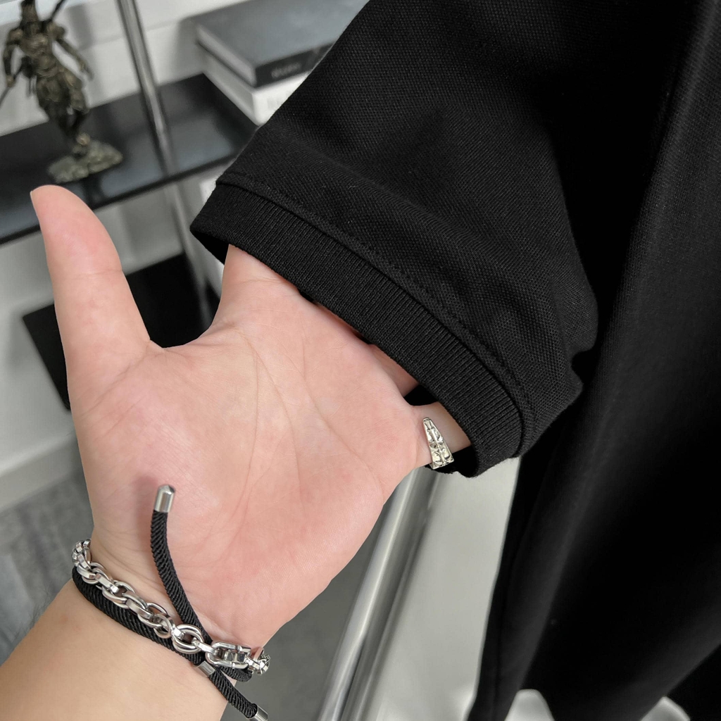 Áo Polo Bigsize Thêu con Gấu Màu đen