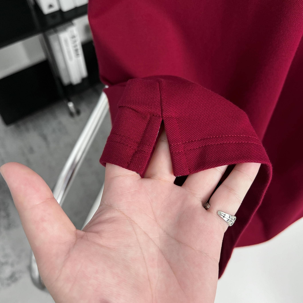 Áo Polo Bigsize Thêu con Gấu Màu Đỏ đô