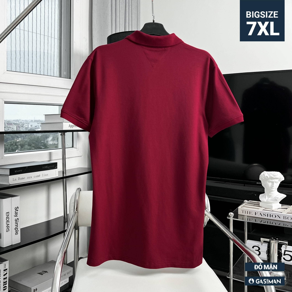 Áo Polo Bigsize Thêu con Gấu Màu Đỏ đô