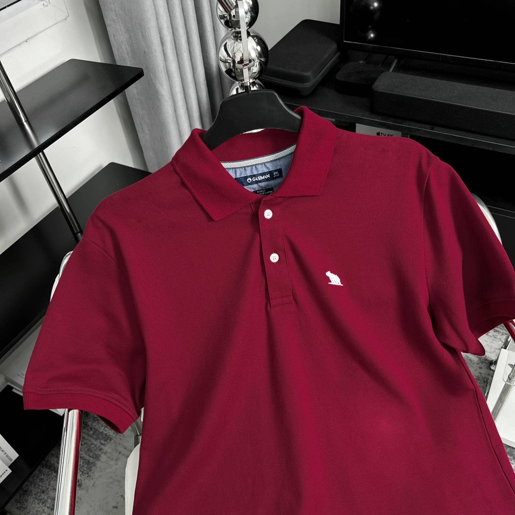 Áo Polo Bigsize Thêu con Gấu Màu Đỏ đô