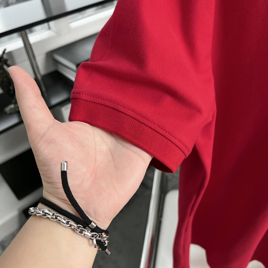 Áo Polo Bigsize Thêu con Gấu Màu Đỏ tươi