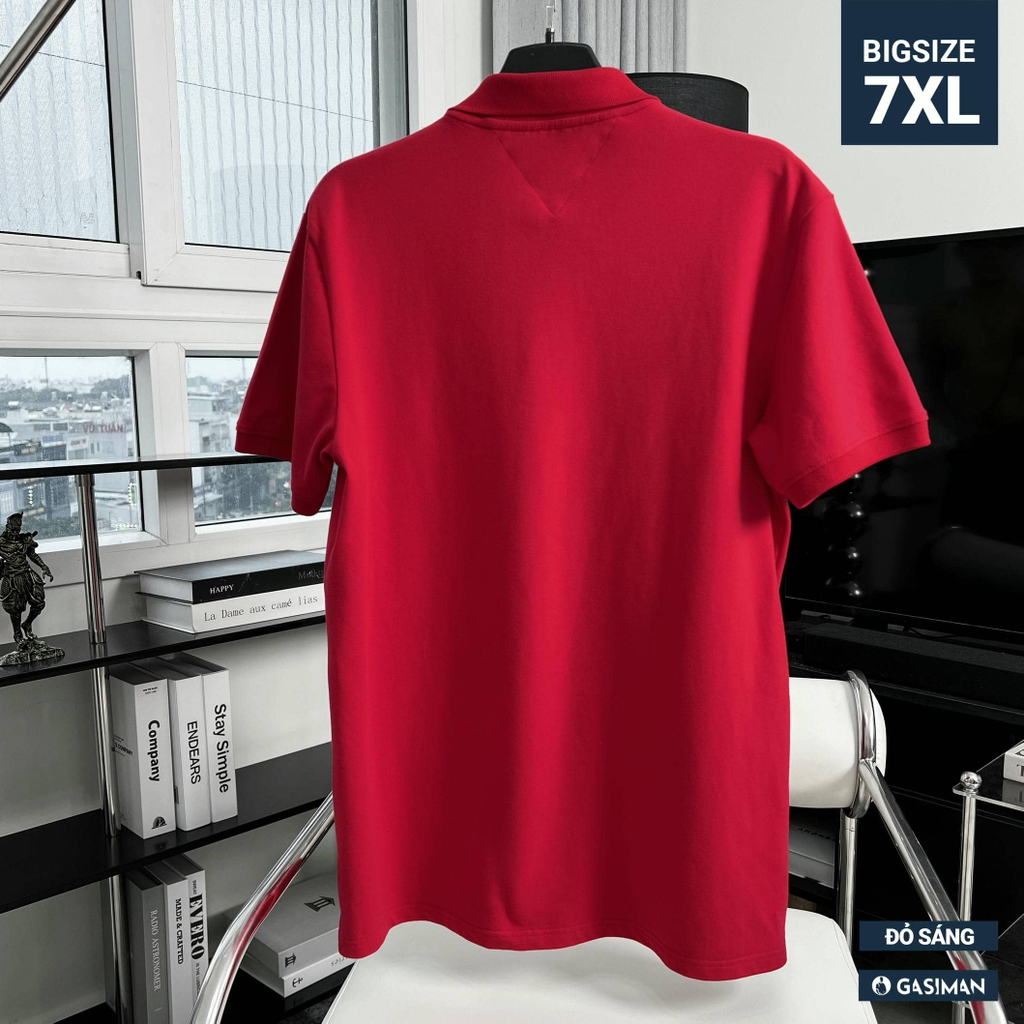 Áo Polo Bigsize Thêu con Gấu Màu Đỏ tươi