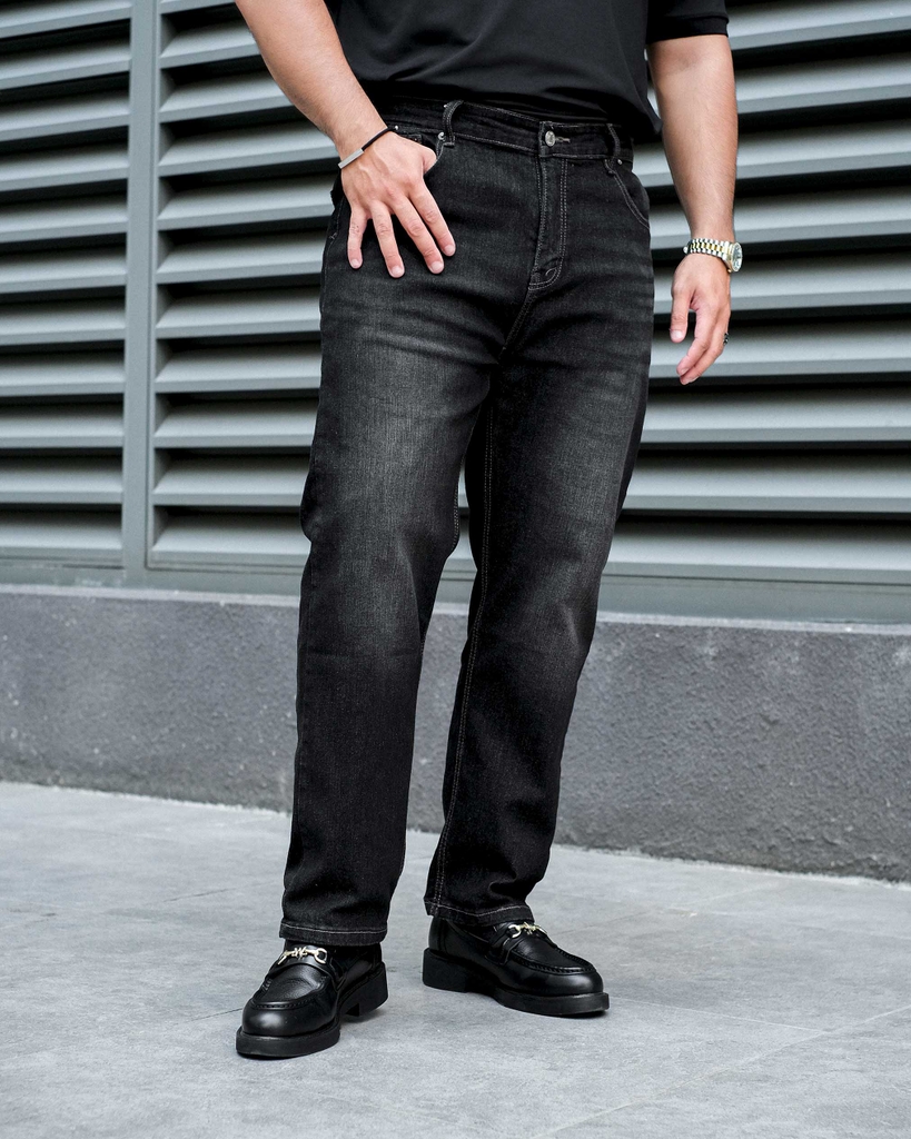 Quần Jean dài Bigsize phom Suông Màu Xám wash