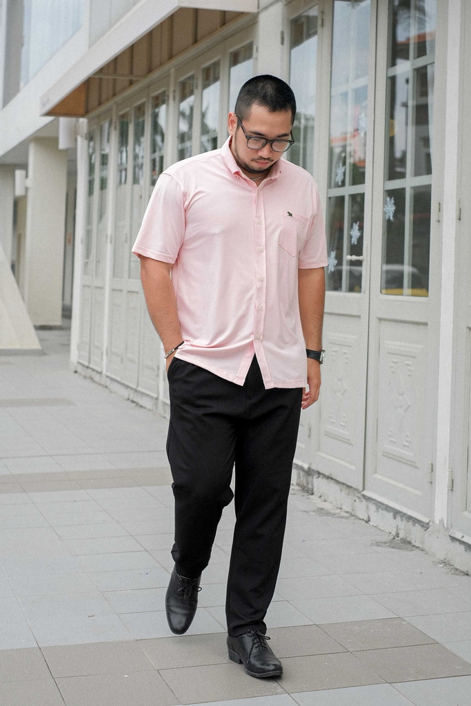 Áo Sơ Mi Bigsize Nano Co Giãn 4 Chiều Màu Hồng