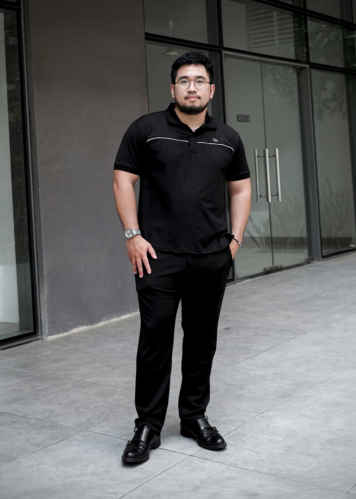 Polo BigSize phối viền ngực Màu Đen