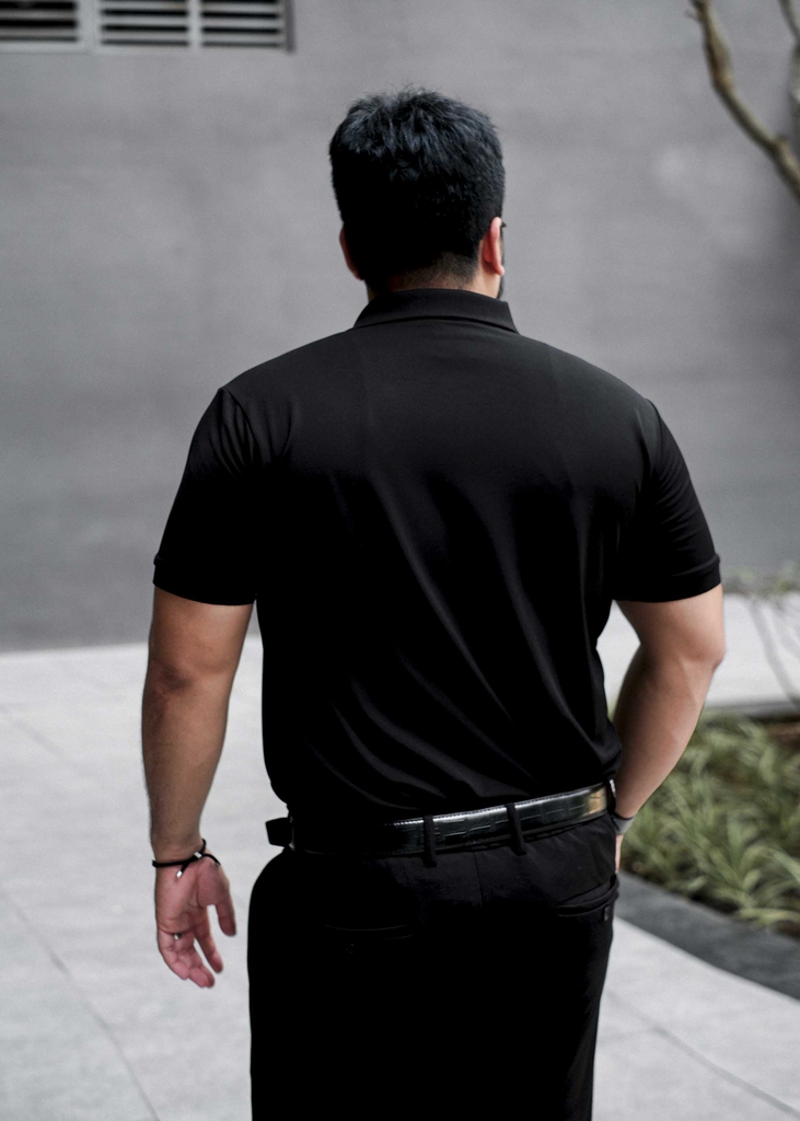 Polo BigSize phối viền ngực Màu Đen