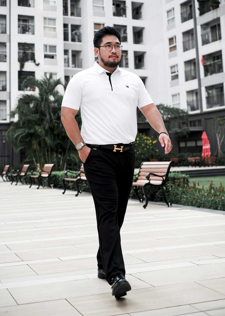 Polo Bigsize Thể Thao Trắng Trụ viền