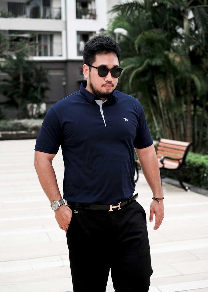 Polo Bigsize Thể Thao Xanh Đen Trụ viền
