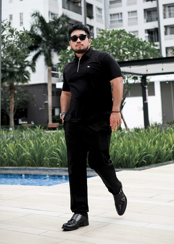 Polo Bigsize Thể Thao Đen Trụ viền