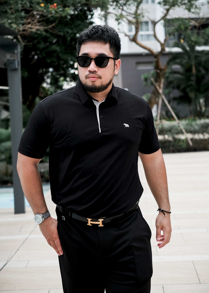 Polo Bigsize Thể Thao Đen Trụ viền