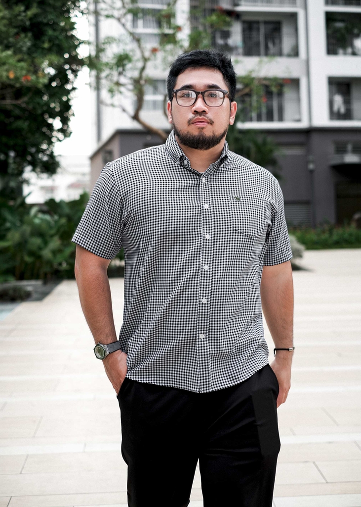 Áo Sơ Mi Bigsize Oxford Caro Nhí Đen