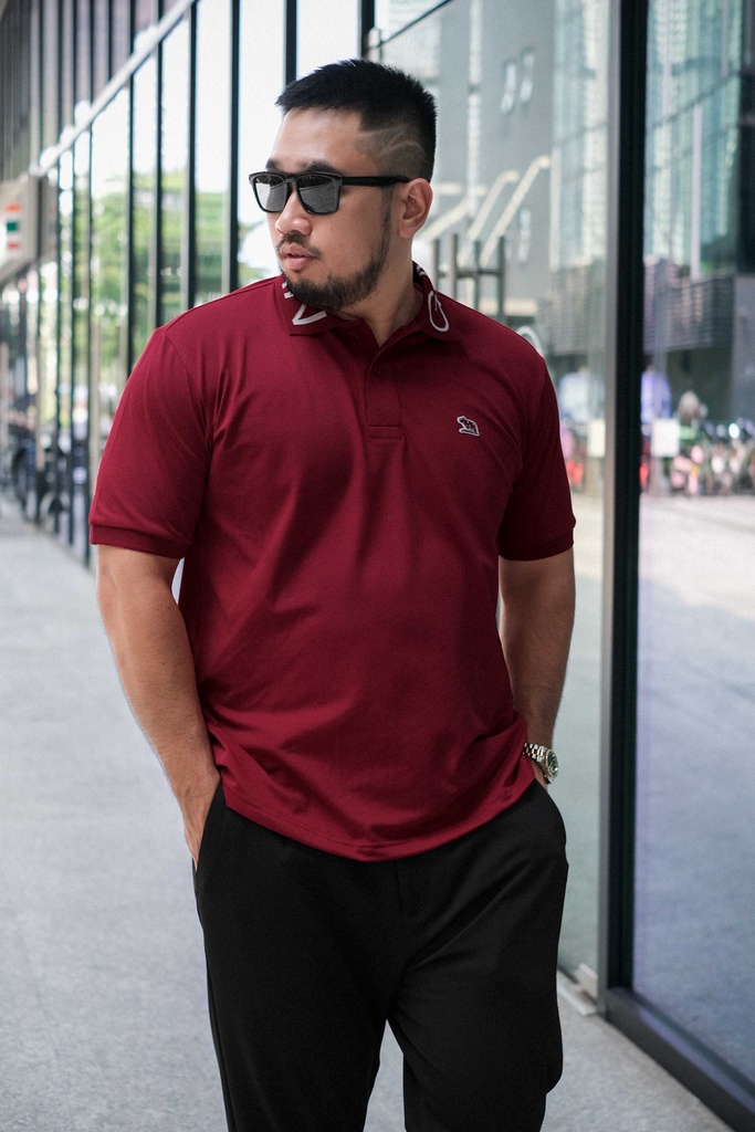 Áo Polo Cổ Chữ GASI Đỏ Đô