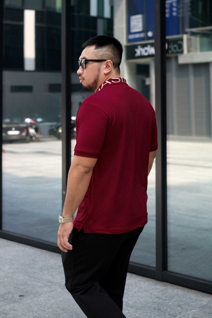 Áo Polo Cổ Chữ GASI Đỏ Đô