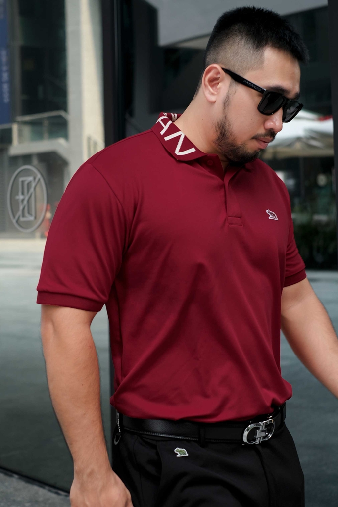 Áo Polo Cổ Chữ GASI Đỏ Đô