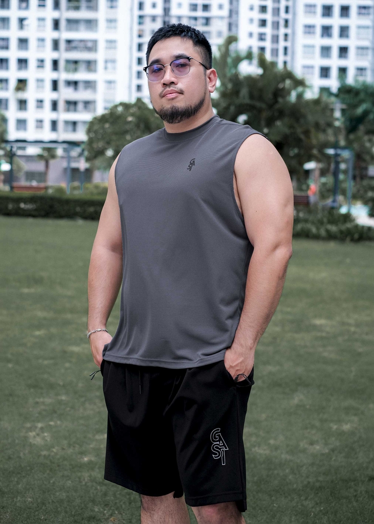 Áo ba lỗ Training Xám