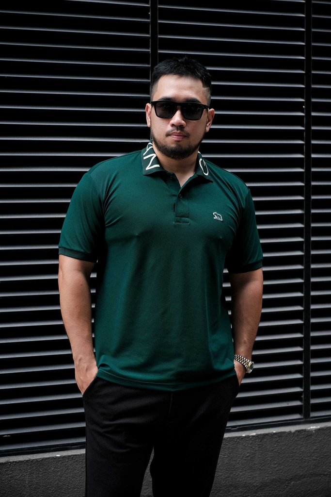 Áo Polo Cổ Chữ GASI Xanh Rêu